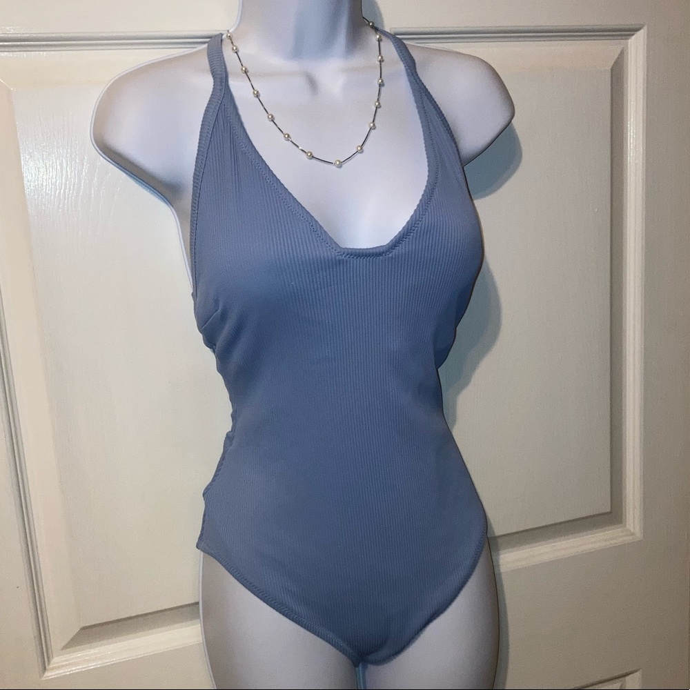 NWT GAP One Piece Swim Suit, Size Large, Light Blue.